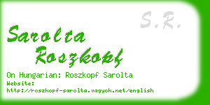 sarolta roszkopf business card